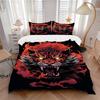 3-teiliges Tigerflammen-Bettwäscheset, Weiche, bequeme Bettbezüge, Gästezimmer (1 * Bettbezug + 2 * Kissenbezug, ohne Kern) yy251104115
