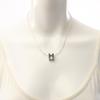 Used HERMES Cardue Ash H-cube Necklace Stainless Steel Silver Black Used