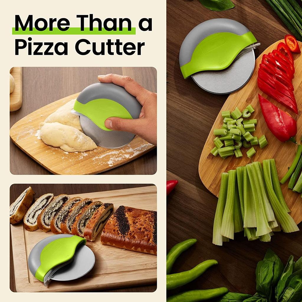 Buy Pizza Cutter Wheel with Protective Blade Cover, Ergonomic Pizza