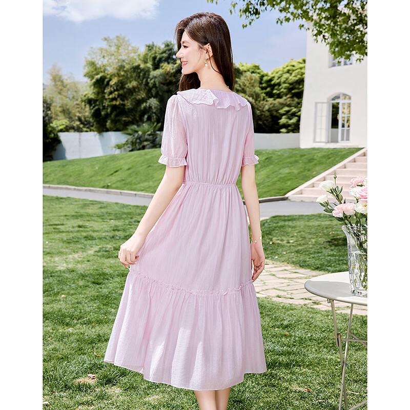 Elegant Short Sleeve Mid-length A-line Dress