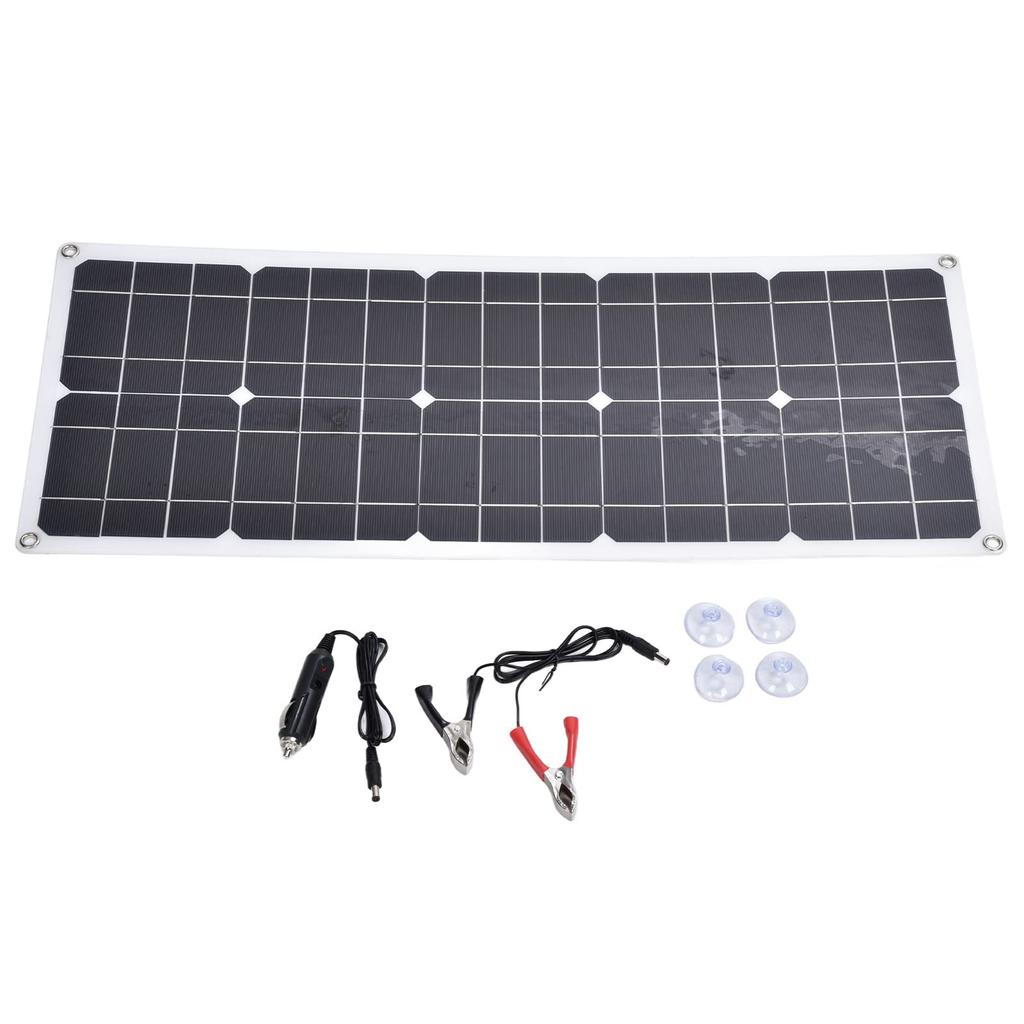 EVTSCAN Portable 50W Solar Panel Solar Charging with Dual Outlet USB Foldable Flexible Monocrystalline Silicon Outdoor Solar Panel Charger - Ports,