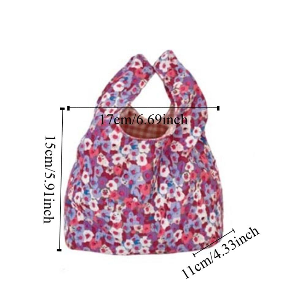 Fashion Japanese Style Floral Wrist Bag Casual Corduroy Printing Handbag Commuting Literary Small Item Pouch Travel