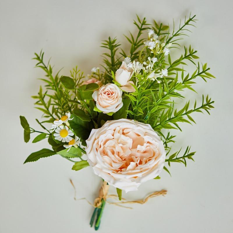 Simulated Daisy Bouquet Bottle Hand Tied Flower Table Bouquet Fake Flowers Bride Holding Flowers Photography Props Silk Flowers