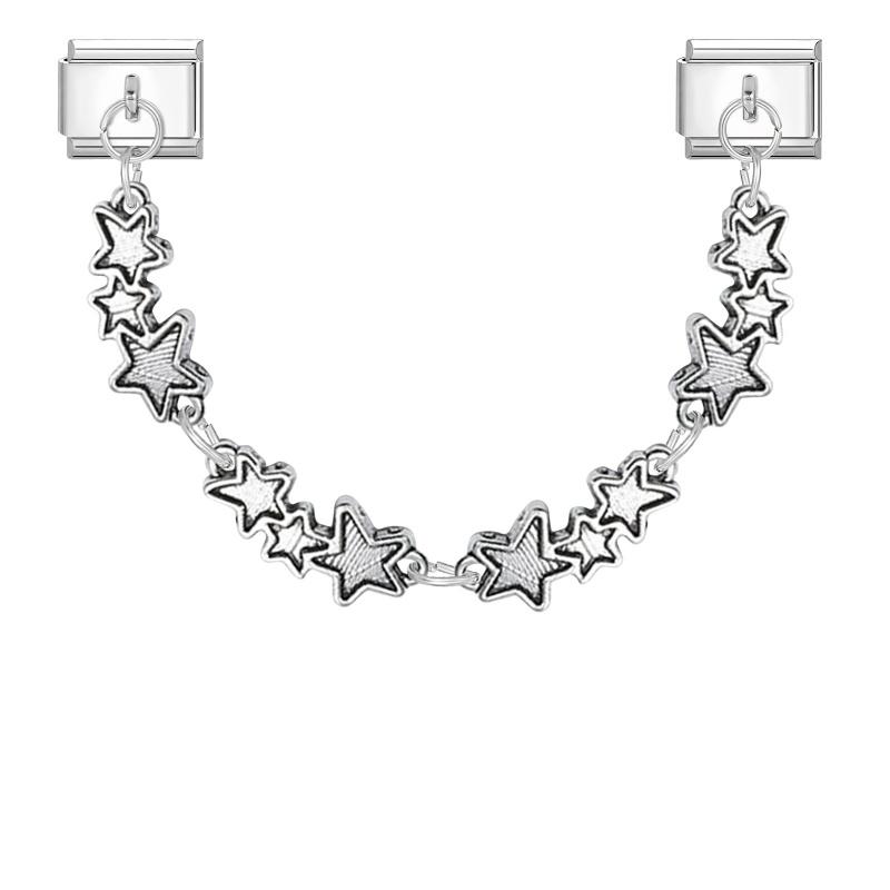 Fashion Personalized DIY Chain Tassel Charm Bracelet Star Heart Butterfly Bow Pendant Bead 9MM Bracelet Stainless Steel Jewelry