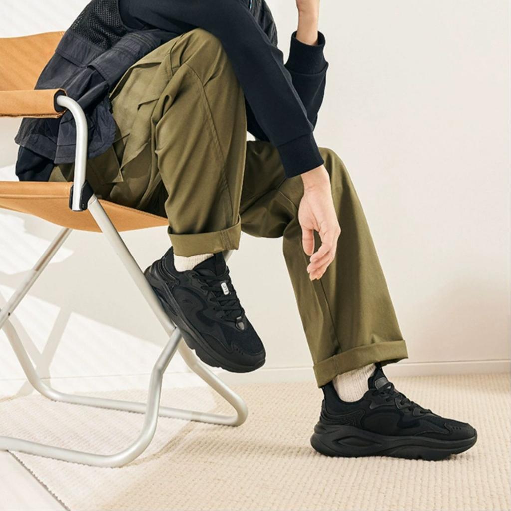 Anta Non-Slip Wear-Resistant Breathable Low-Top Casual Shoes Men Sneaker Black 112448840R-3