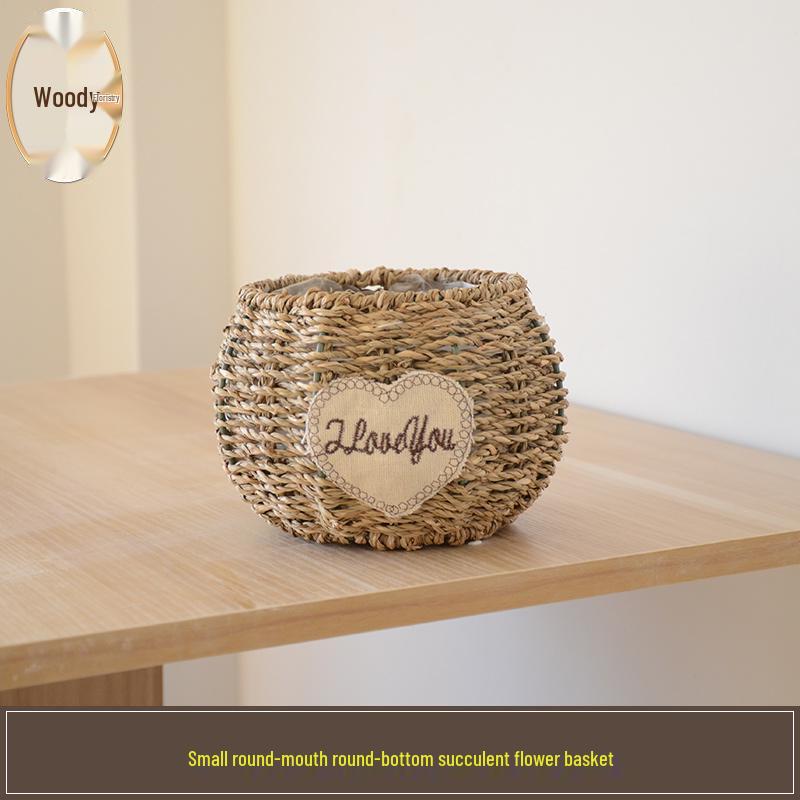 Handcrafted Willow Wicker Flower Basket for Dried Arrangements and Succulents
