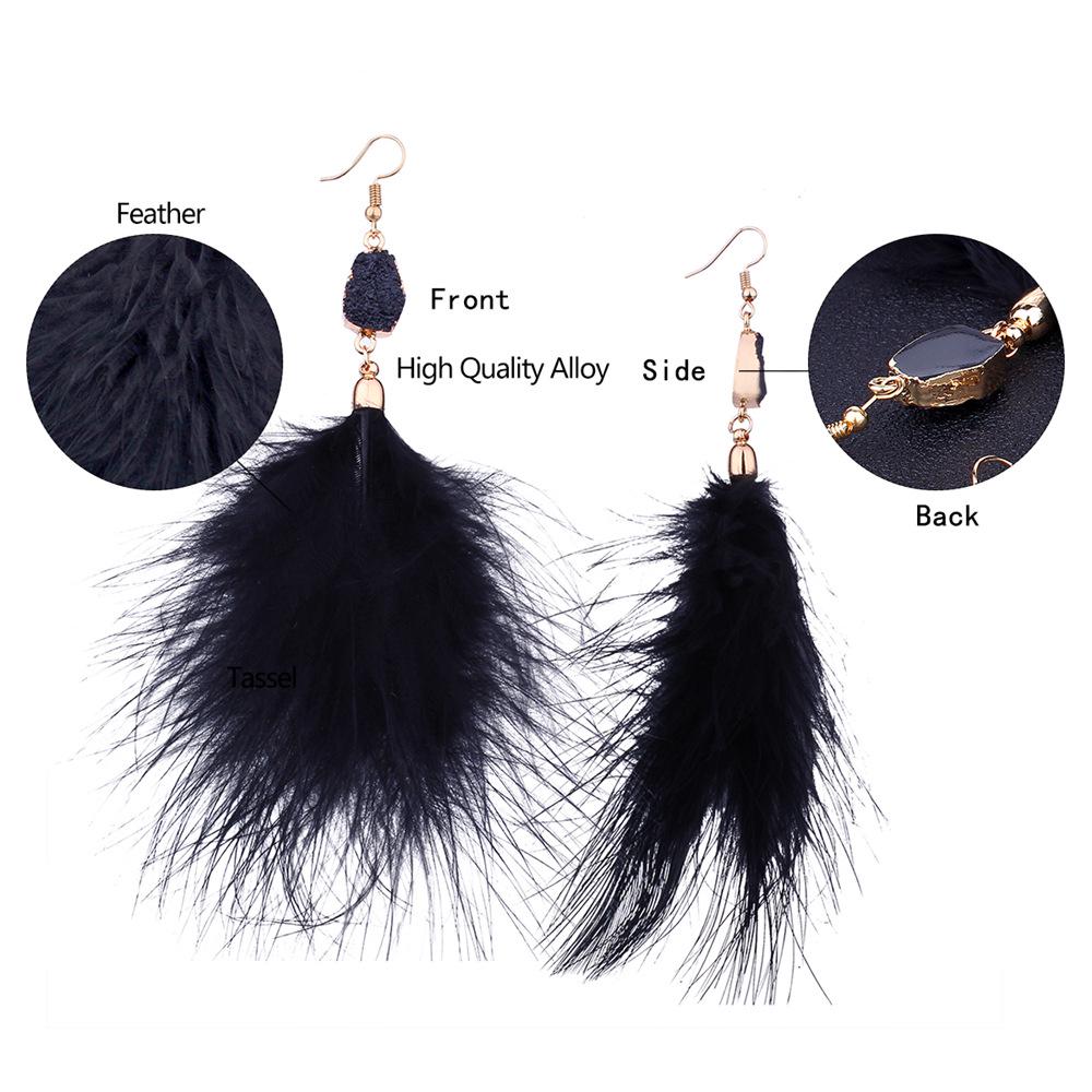 Fantasie Persönlichkeit Feder Ohrringe Feder Elegante Lange Quaste Temperament Alle Bauen Ohrringe