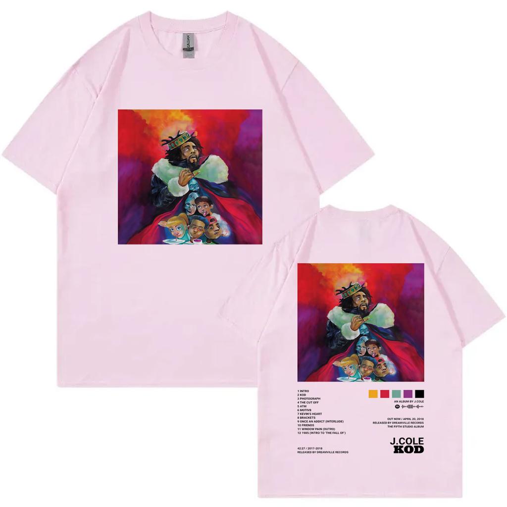 Rapper J Cole Music Album Double Sided Graphic T Shirts Fashion Hip Hop Short Sleeve Tshirt Unisex Casual Loose Cotton Tshirts