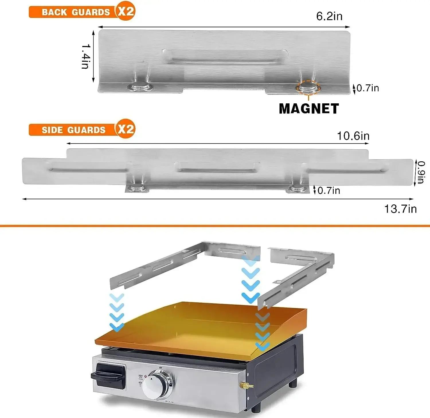 

Stainless Steel Wind Guard 17/22/28/36-Inch Griddle Wind Screen Heat-Resistant BBQ Shield Durable Outdoor Cooking Versatile