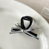 Silver Bow Hairpin Fashion Niche Back Head Disc Hair Shark Clip Temperament High-end Hair Accessories