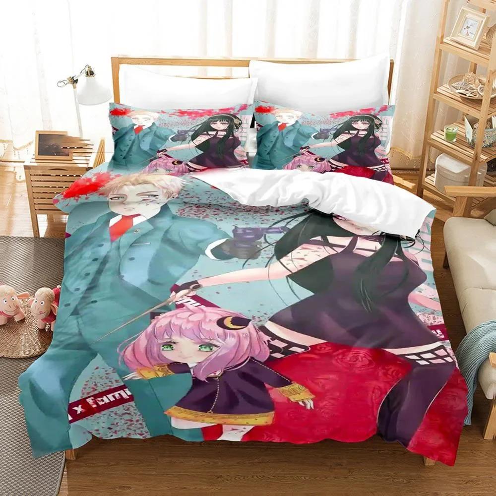 Anime Spy x Family Anya Bedding Set Duvet Cover Bedroom Comforter Covers Single Twin King Size Quilt Cover Home Textile
