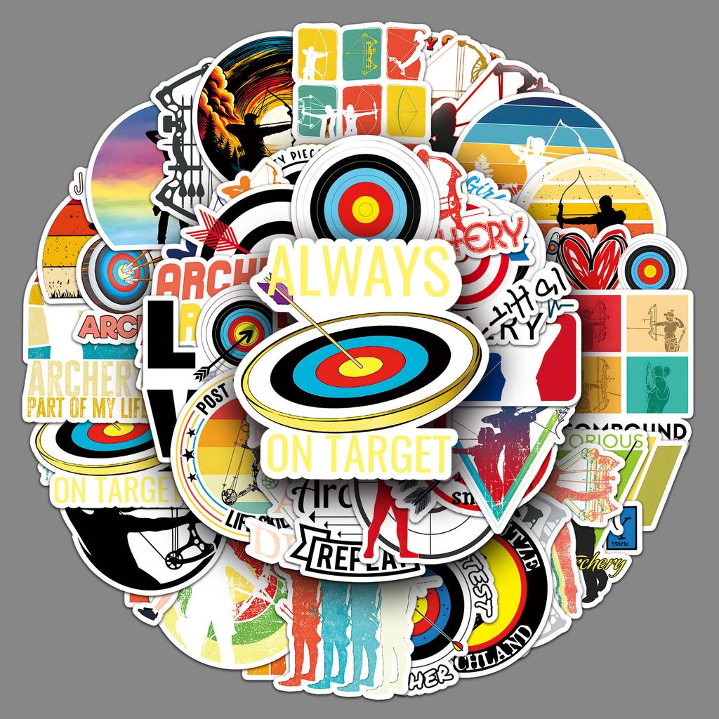 50 Neue Bogensport Graffiti Aufkleber Personalisierte Sport Dekorative Wasserbecher Computer Skateboard Schreibwaren Aufkleber