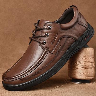 Chaussures Homme Mode à lacets Cuir Véritable Mode Luxe Baskets Décontractées Confort Ballerines Chaussures Homme Polyvalentes Extérieur Chaussures Oxford Homme
