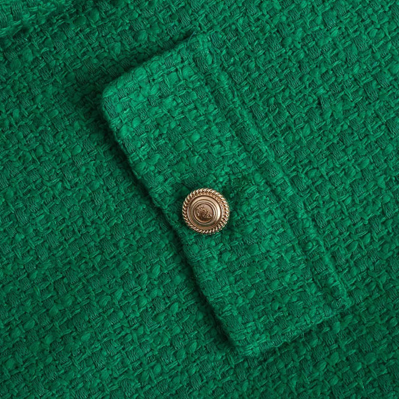 Dámské zelené tvídové sukně Faldas Mujer Zip O Krk Jednobarevné Jednobarevné Dámské Mini Sukňové Sety