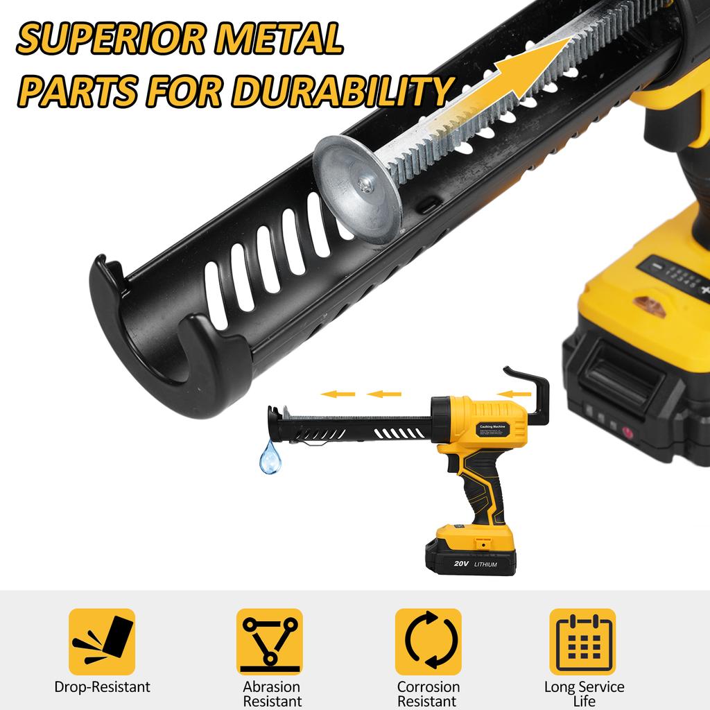 Cordless Caulking Machine 20V Hand held Cordless Electric Caulking Machine Kit Equipped with 2.0 Ah Battery and Charger