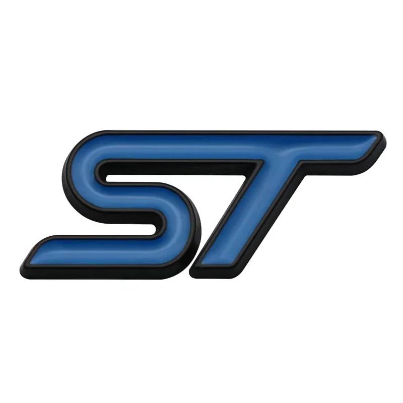 3D Metal ST Letters Car Steering Wheel Emblem Badge Sticker for Ford ST Fiesta Focus Edition KUGA Mondeo Focus X 2 3 3.3 x 1.3cm