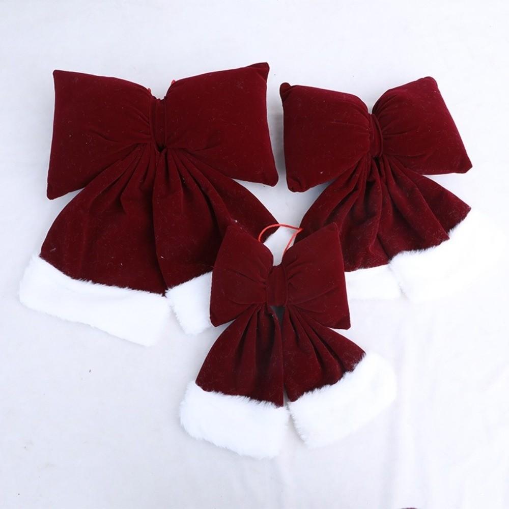 Soft Velvet Bowknot Decoration Wine Red Bowknot Hanging Ornament  Mall Atmosphere