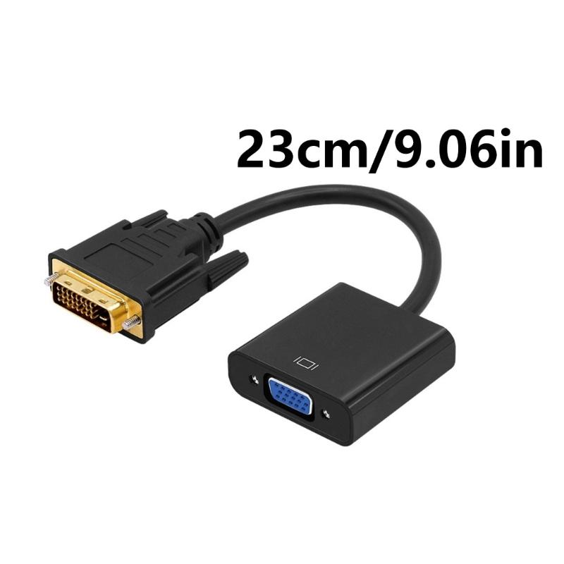 High Performances DVI D to VGA Adapter Cable for Desktops and Laptops Supports Hdtv Resolution up to 1080p Long Last
