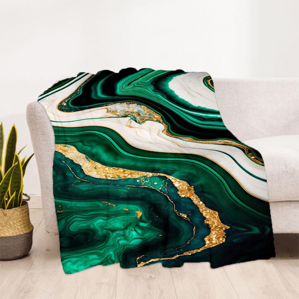 1pc Abstract Art Fluid Dynamics Flannel Blanket, Comfortable and Warm Blanket, for Camping Sofa Bed and Couch Office030