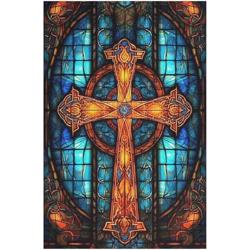 

Отличные пазлы для взрослых 500 деталей Искусство витража Пазлы с крестами для взрослых Игрушки Подарок Семейное украшение Детские пазлы 17 X12 -300PCS