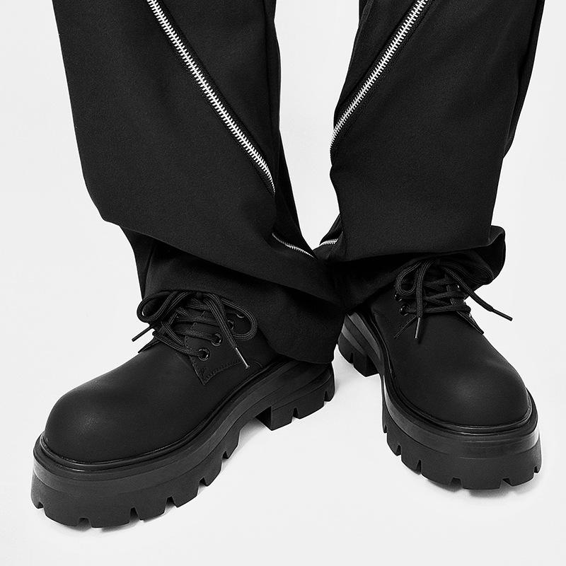 Thick-soled heightened by 7 cm thick-soled Derby shoes, niche men's shoes