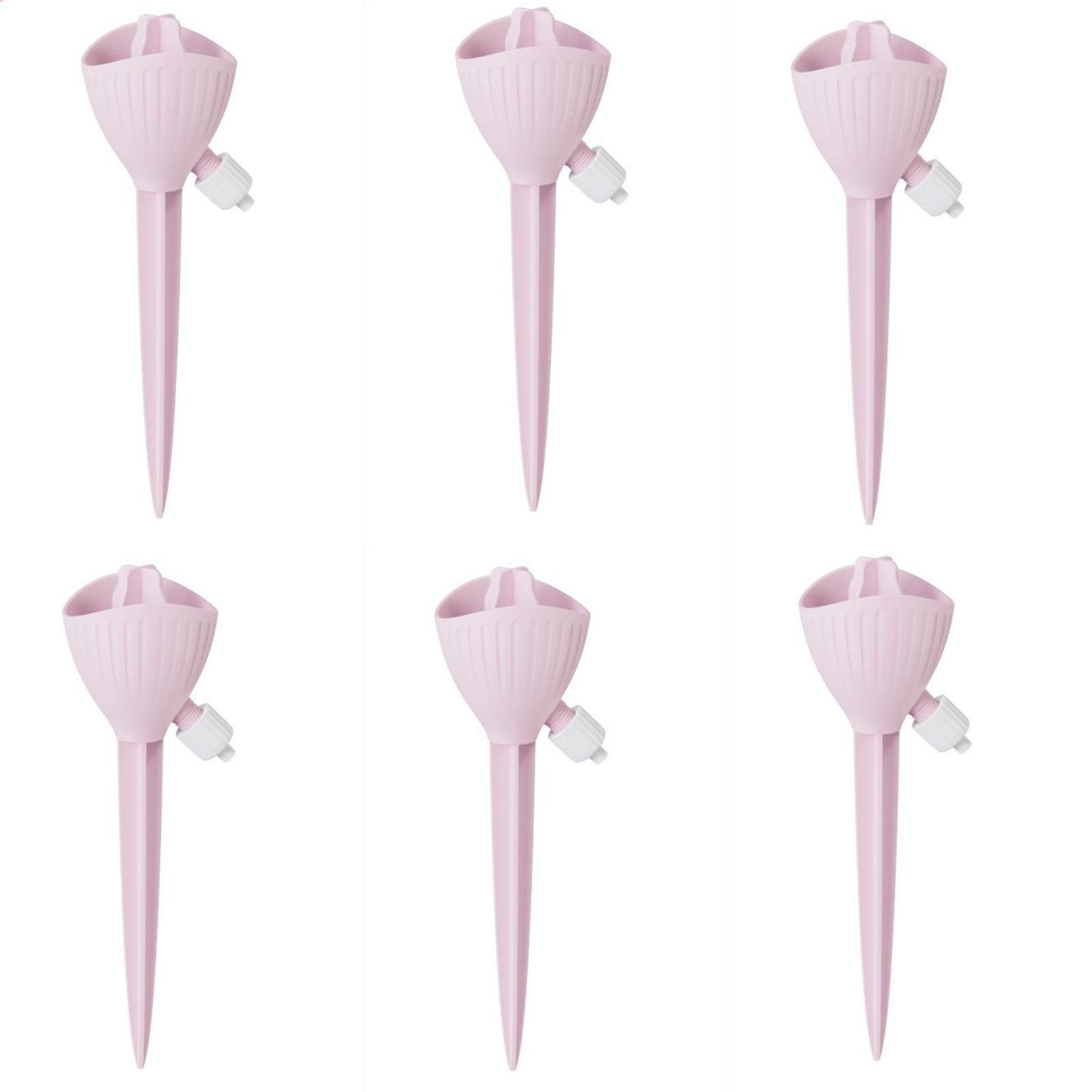 

Automatic Plant Watering Stakes 6 Pack Self Watering Spikes for Indoor Outdoor Garden Plants Flower Pots Soil Moisture Control One Size розовый