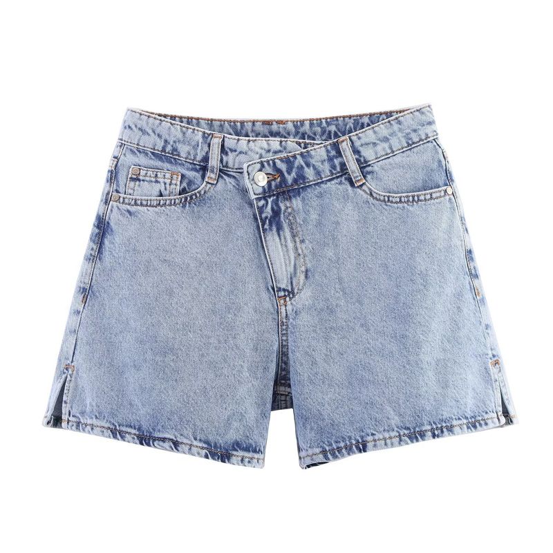 Jnleaog Autumn New Women Clothes Western Style French Style Design High Waist Double Placket Waist Demin Shorts 5862151