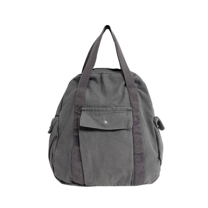 New canvas schoolbag, male and female college students, junior high school backpack, portable washed leisure travel backpack