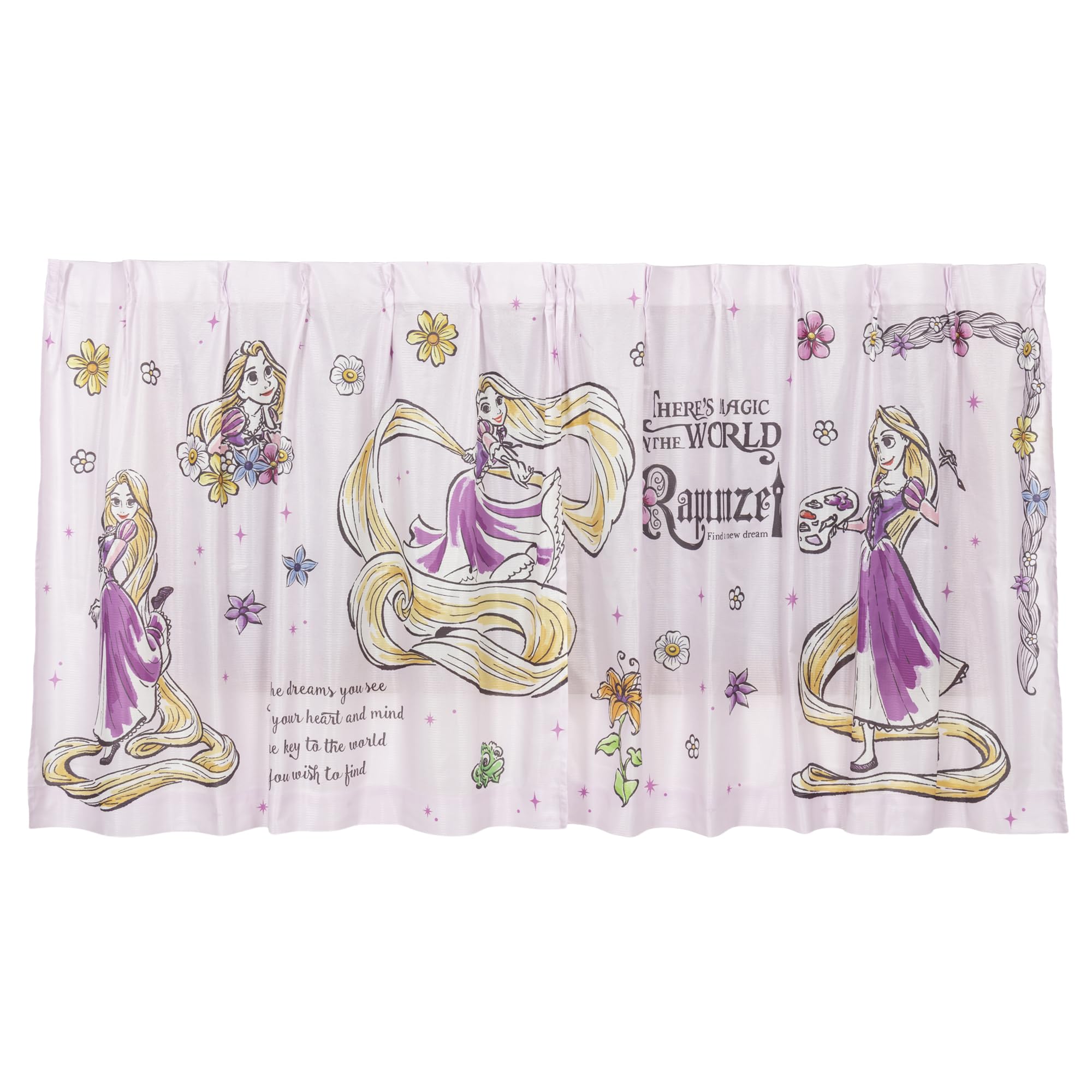 

MORIPiLO Disney Lace Curtains Rapunzel Pattern Connecting Single Picture Art 100cm x Set of Cute Disney Princess Character by Morishita Makura