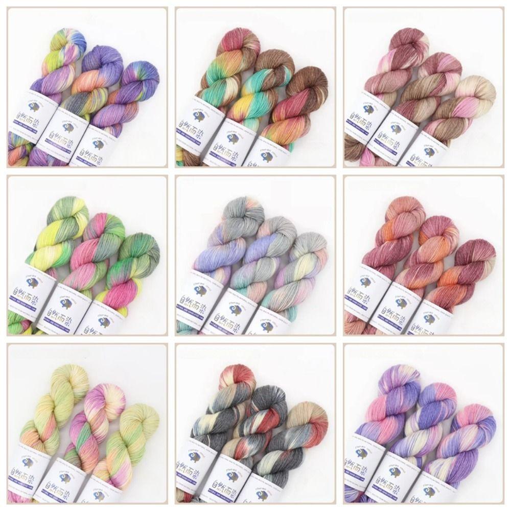 100g/rolka Ręcznie Barwiona Wełna Merynosów 270M Tęczowa Przędza dla Dzieci Sweter Szalik Czapka Tkany