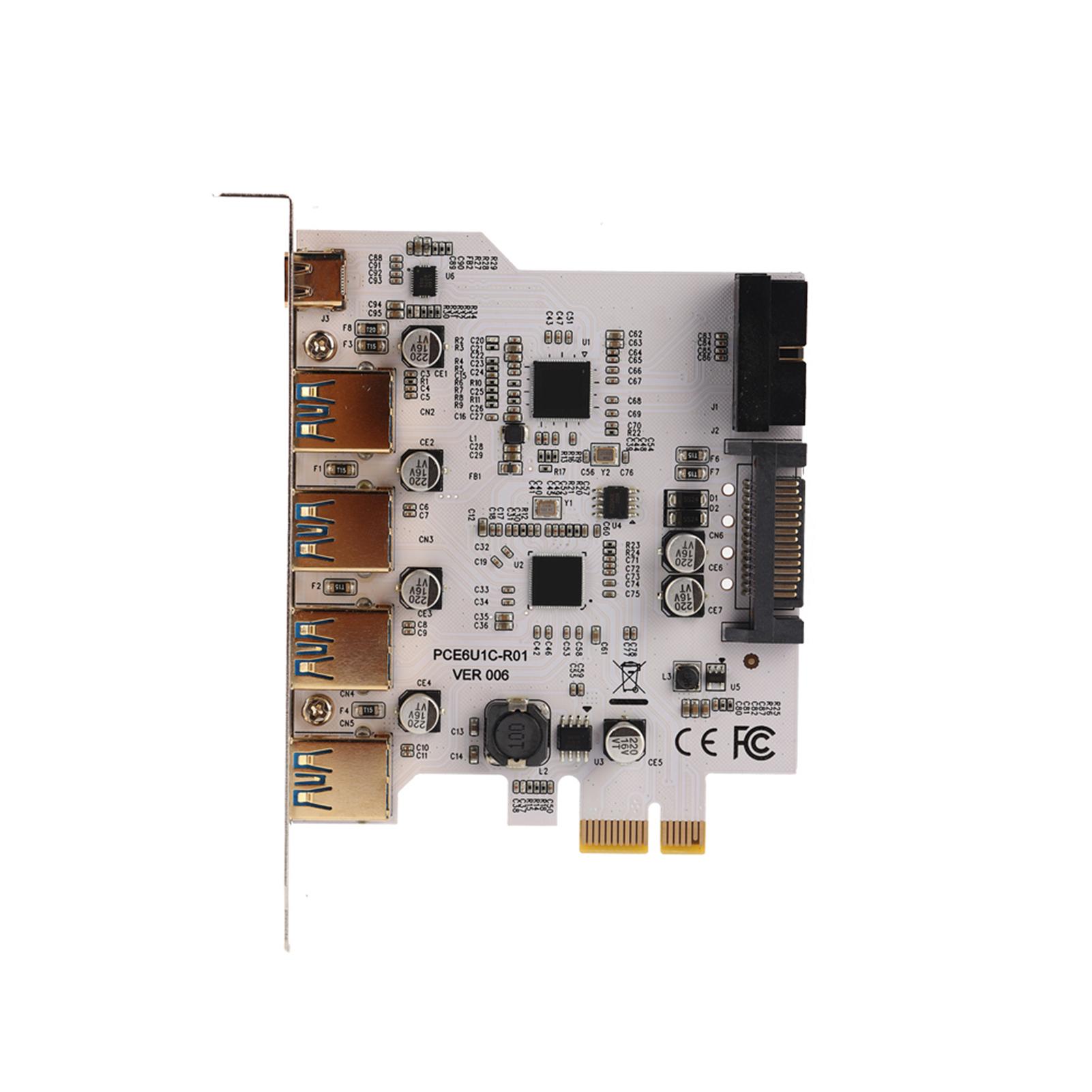 

PCI-E to USB3.0 4 port Type C Adapter Expansion Card Connector Dual Interface