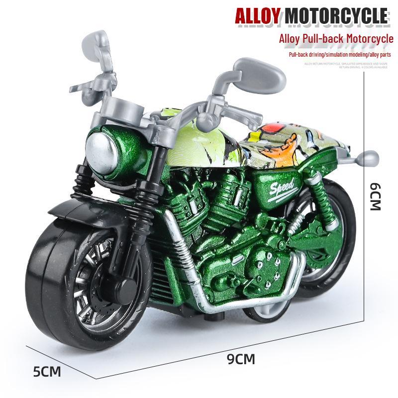 Children's TikTok Influencer Pull-Back Toy: Boys' Motorcycle & Car Alloy Model
