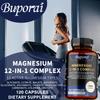 Magnesium 12-in-1 Complex Capsules, 700 Mg Per Serving, Contains Glycinate, Citrate, Etc., To Help with Sleep and Reduce Stress, 120 Capsules