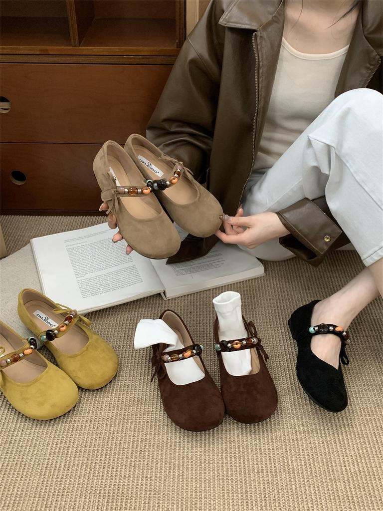 French Mary Jane shoes women's 2025 autumn new versatile Internet celebrity flat single shoes niche design Birkenstocks