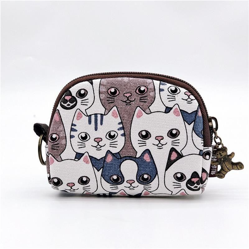 

Wallet Women s Lightweight Small Mini Student Cute Ins Style Mini Coin Bag Wallet Card (for Placing Tablet PC) Bag with Zipper Cat Duoduo-Semi-Circle