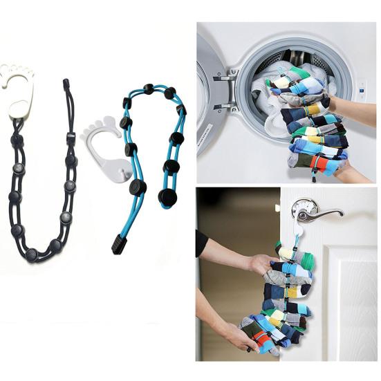 Adjustable Socks Storage Organizer Socks Drying Hanging Rope Home Portable Footprint Hooks Non-slip Socks Drying Hanger