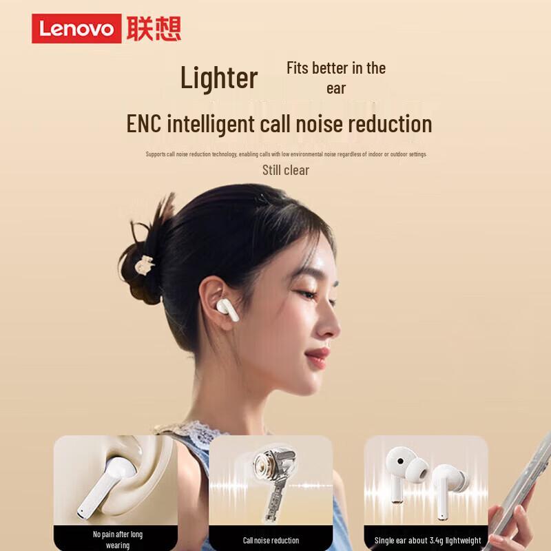 Lenovo TA210 True Wireless Half-in-Ear Bluetooth 5.4 Earbuds