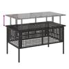 4 Piece Garden Sofa Set with Cushions Black Poly Rattan Glass Table