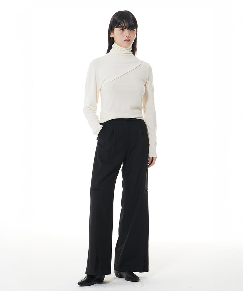 Seutimillon Rough Cut Detail Semi-Wide Pants
