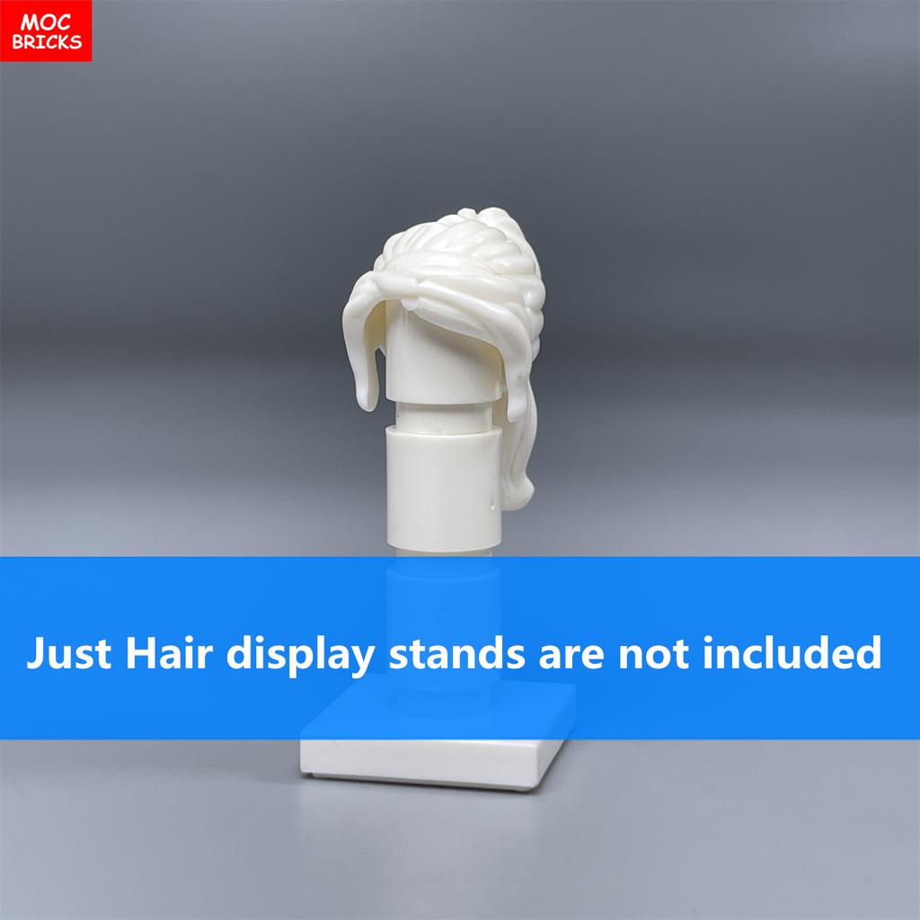 10pcs MOC Bricks Female Hair High Ponytail For 4CM Figure Wear Girl Head Body Parts Accessories DIY Building Blocks Kids Toys