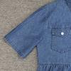 Women Denim Dress Short Sleeve Single-breasted Turn Down Collar Pockets Loose Maxi