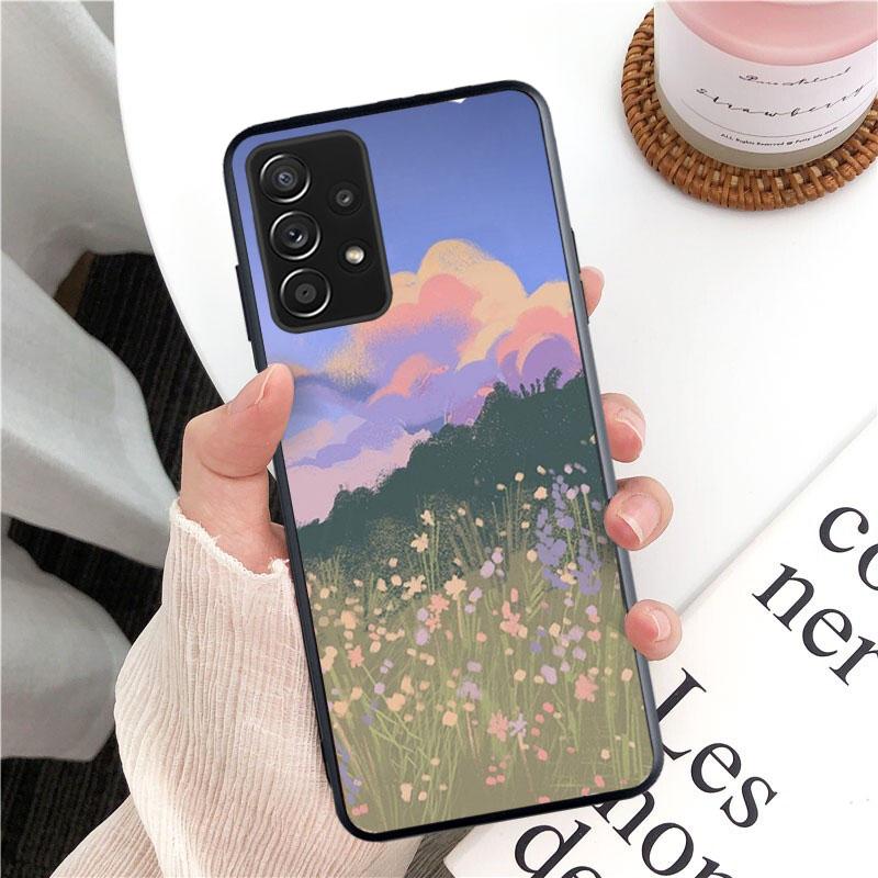 Coque de téléphone Peinture à l'huile Fleurs pour Samsung Galaxy A13 A22 A12 A32 A71 A11 A21S A33 A52 A72 A51 A50 A70 A31 M31 Funda Coque Case