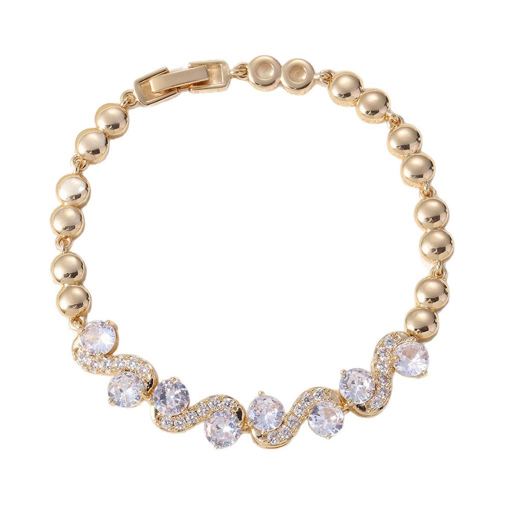Bracelet New Style Light Luxury Full of Zircon Bracelet for Women Retro Bean Style Jewelry