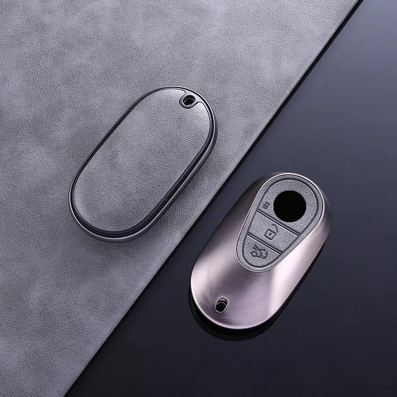 

High End Gray For Mercedes Benz C S Class W206 W223 S350 C260 C300 S400 S450 S500 Remote Car Key Case Cover Fob Keychain