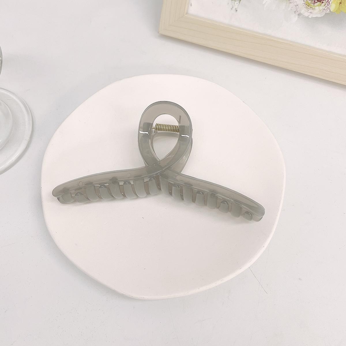 

Модные акриловые желейные простые большие заколки для волос для женщин, дамские заколки для волос, аксессуары для волос, крабовые зажимы для ванны, головные уборы 13cm серый