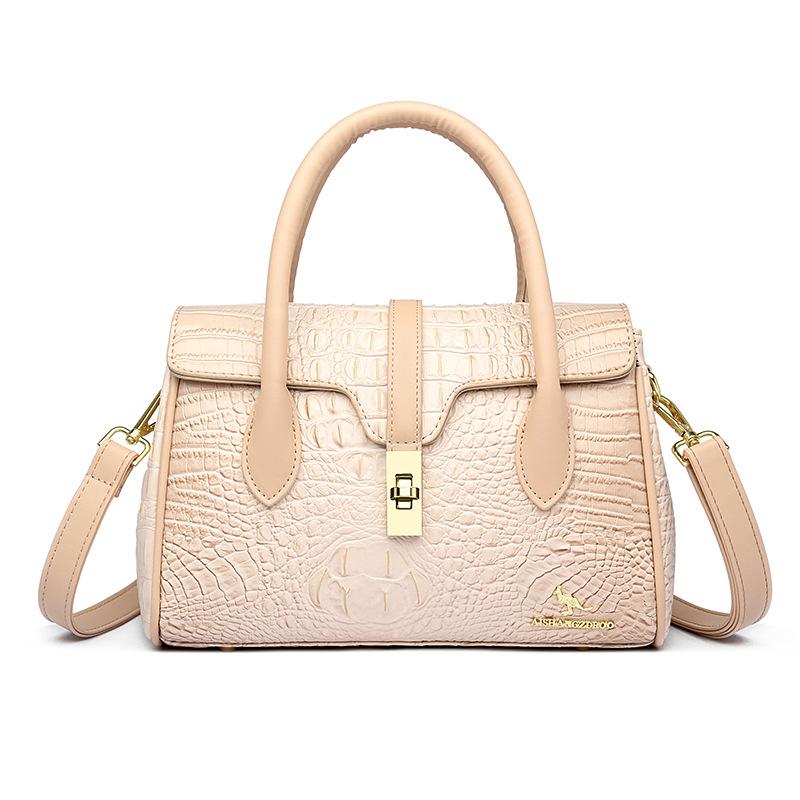 Crocodile pattern women's bag mother handbag new fashion women's large capacity shoulder crossbody light luxury