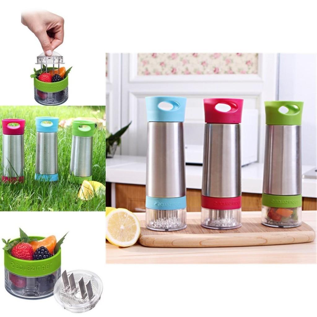 Aqua Zinger Flavor Infuser Flavored Water Bottle With Stainless Steel Design For Healthy Hydration