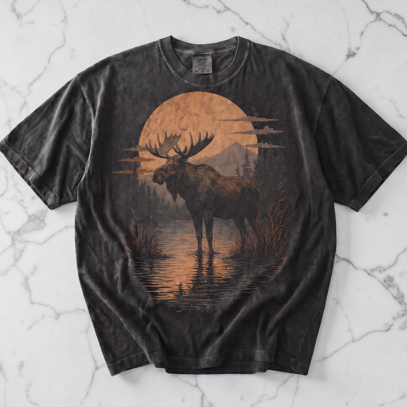 Moose Shirt, Vintage Moose Graphic Tee, Nature Lover Gift, National Park Shirt, Wildlife Tee, Comfort Colors, Mountain Shirt, Moose Gift 3XL