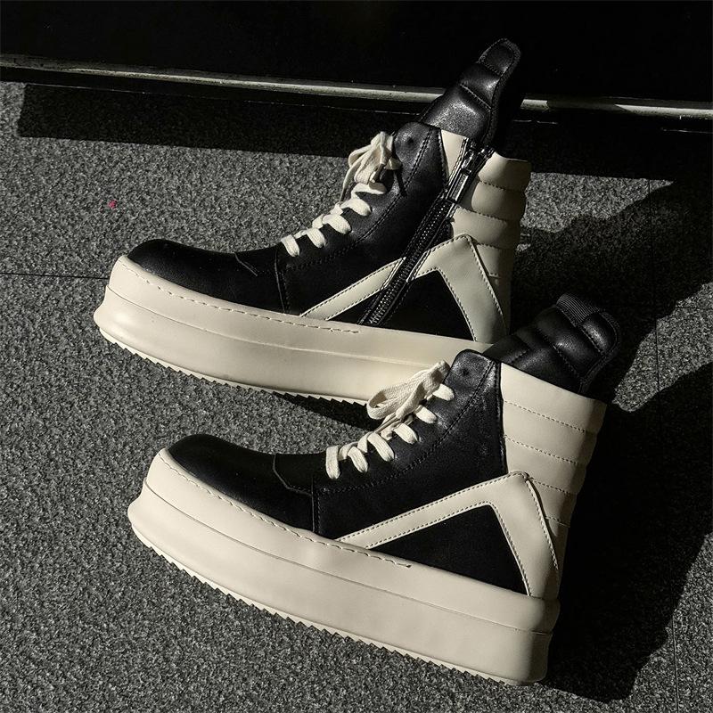 

Осень и зима новый тренд мода мужские ботинки мужские челси ботинки на толстой подошве средней высоты голенища ботинки-сигареты повседневные ботинки Мартин 38 чёрный