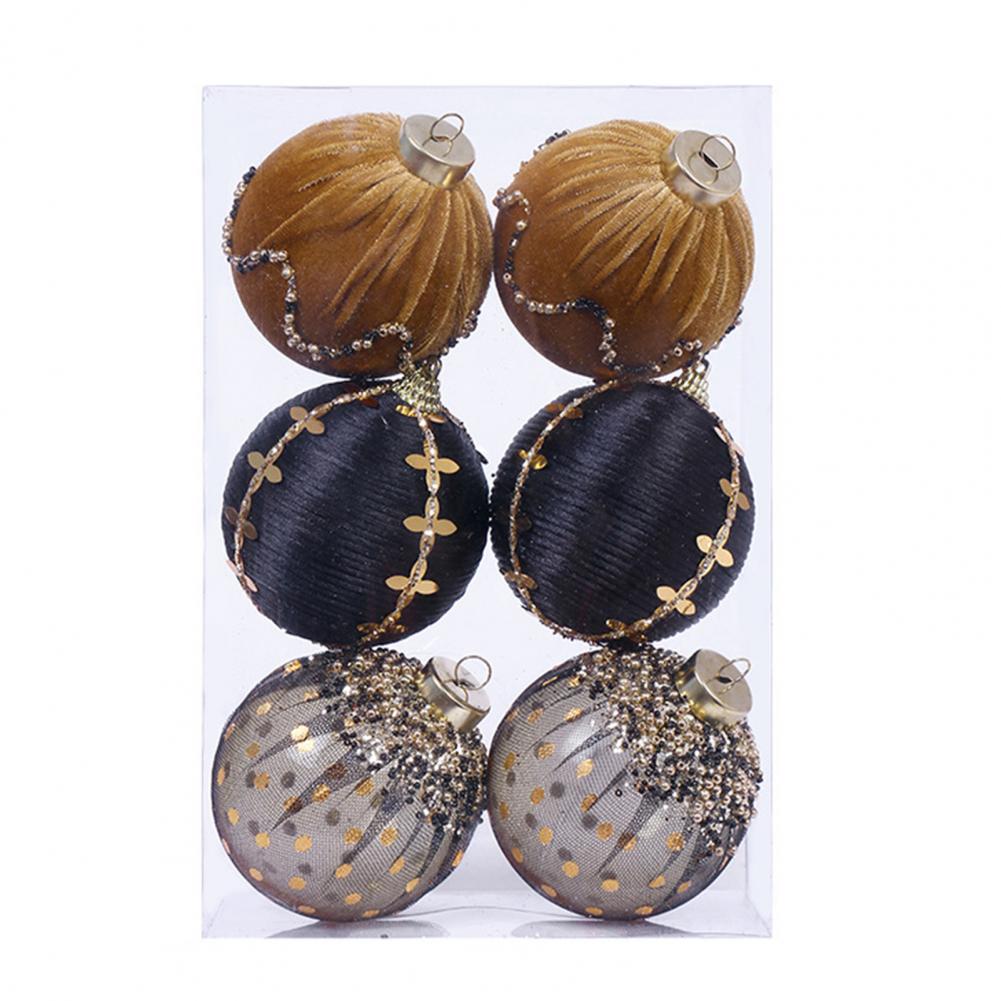 Hanging Christmas Decorations Plush Christmas Balls Elegant Plush Christmas Ball Ornaments with Lanyard for Home for Xmas